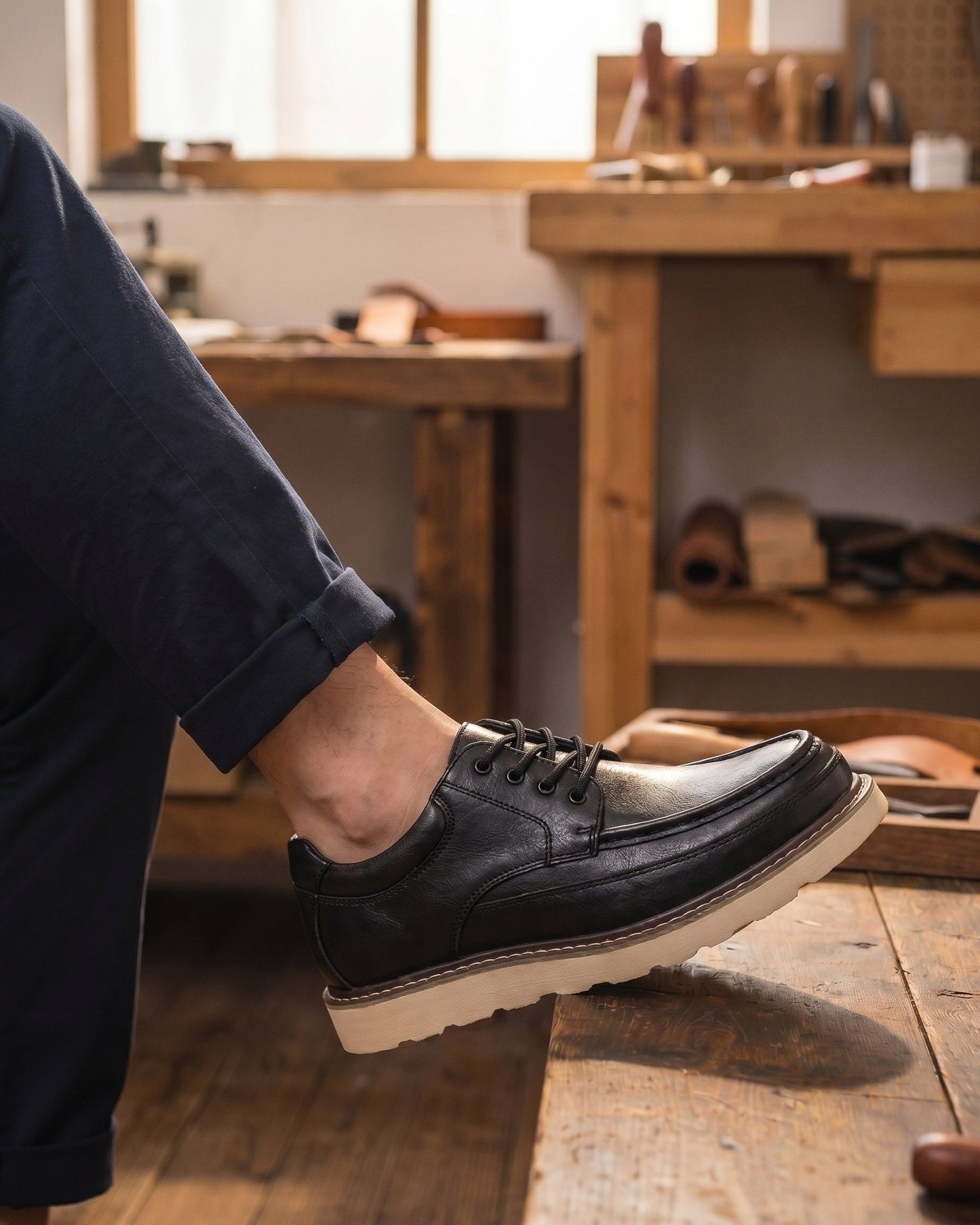 Leonel Leather Moc-Toe Oxford