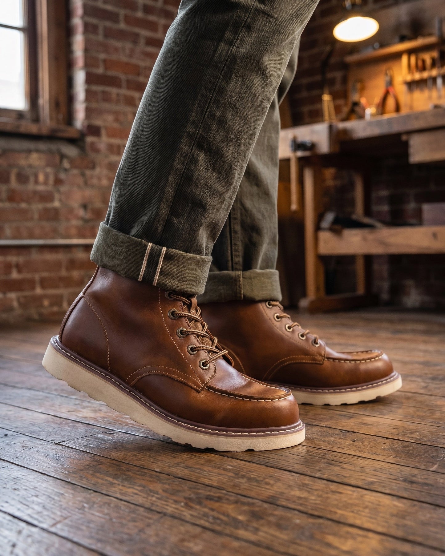Damiano Leather Moc-Toe Boot