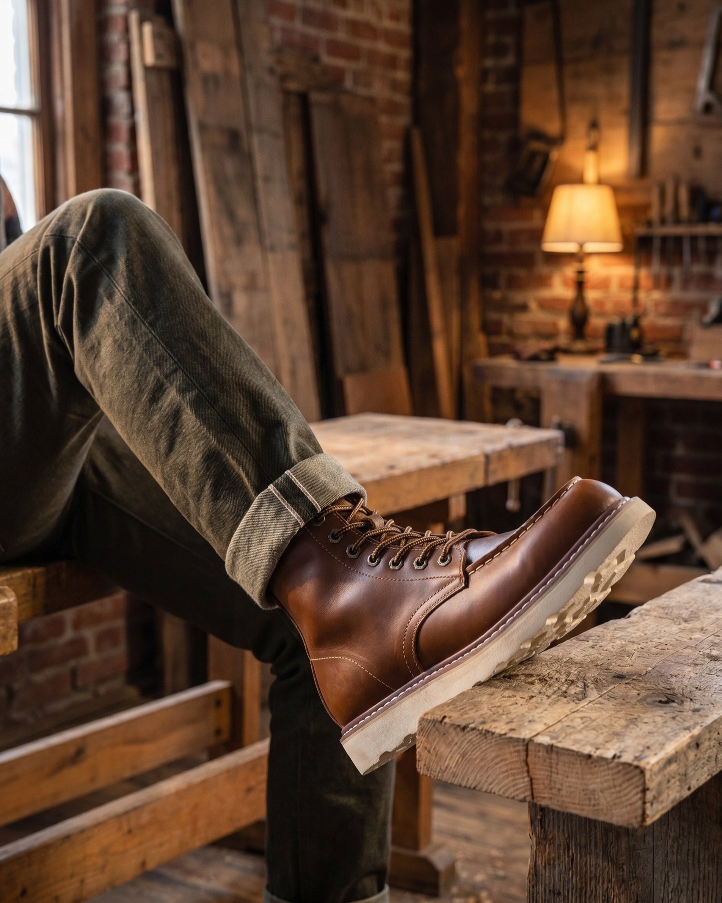 Damiano Leather Moc-Toe Boot