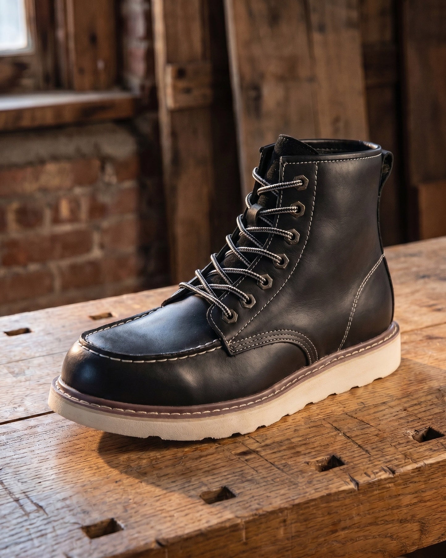 Damiano Leather Moc-Toe Boot