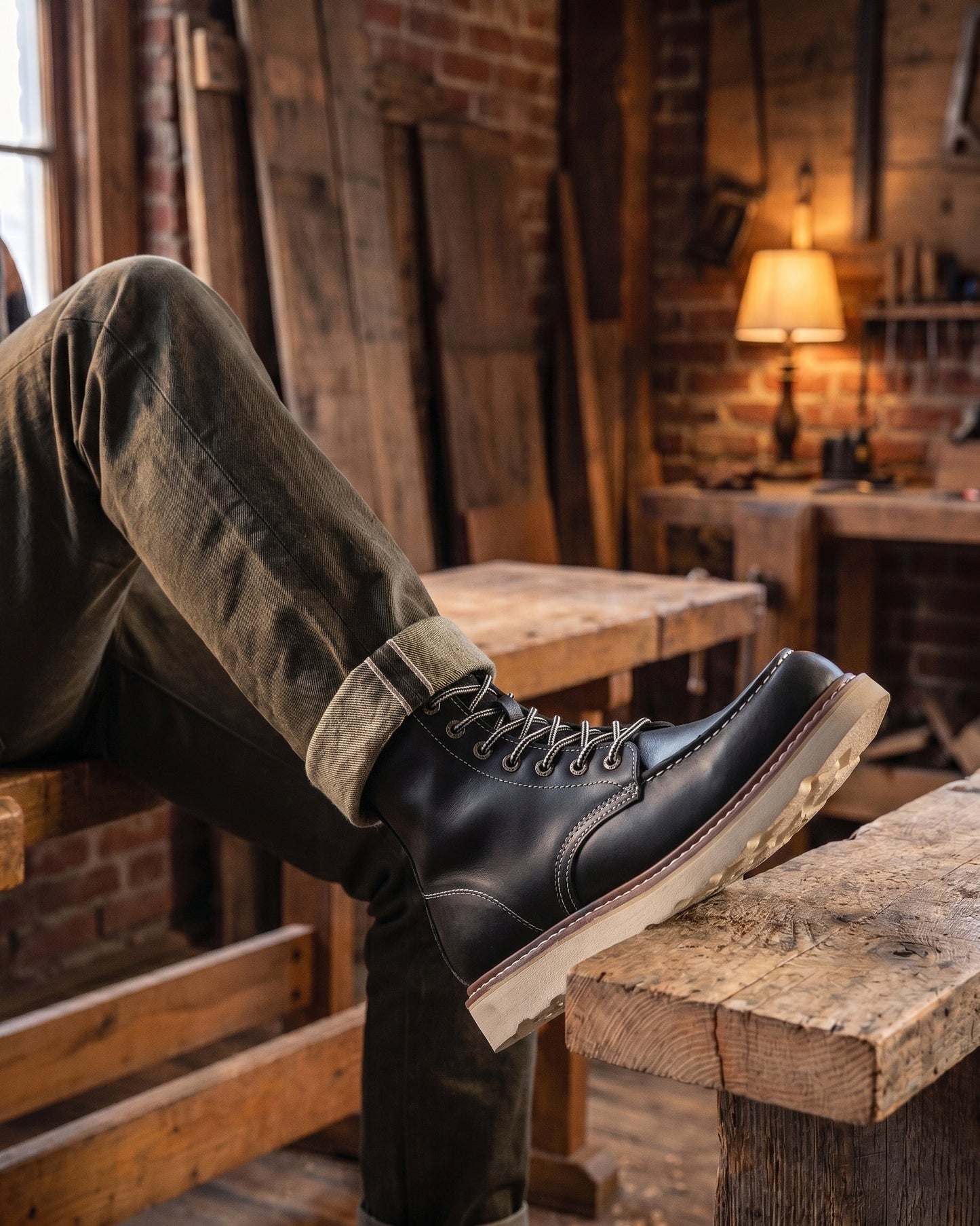 Damiano Leather Moc-Toe Boot