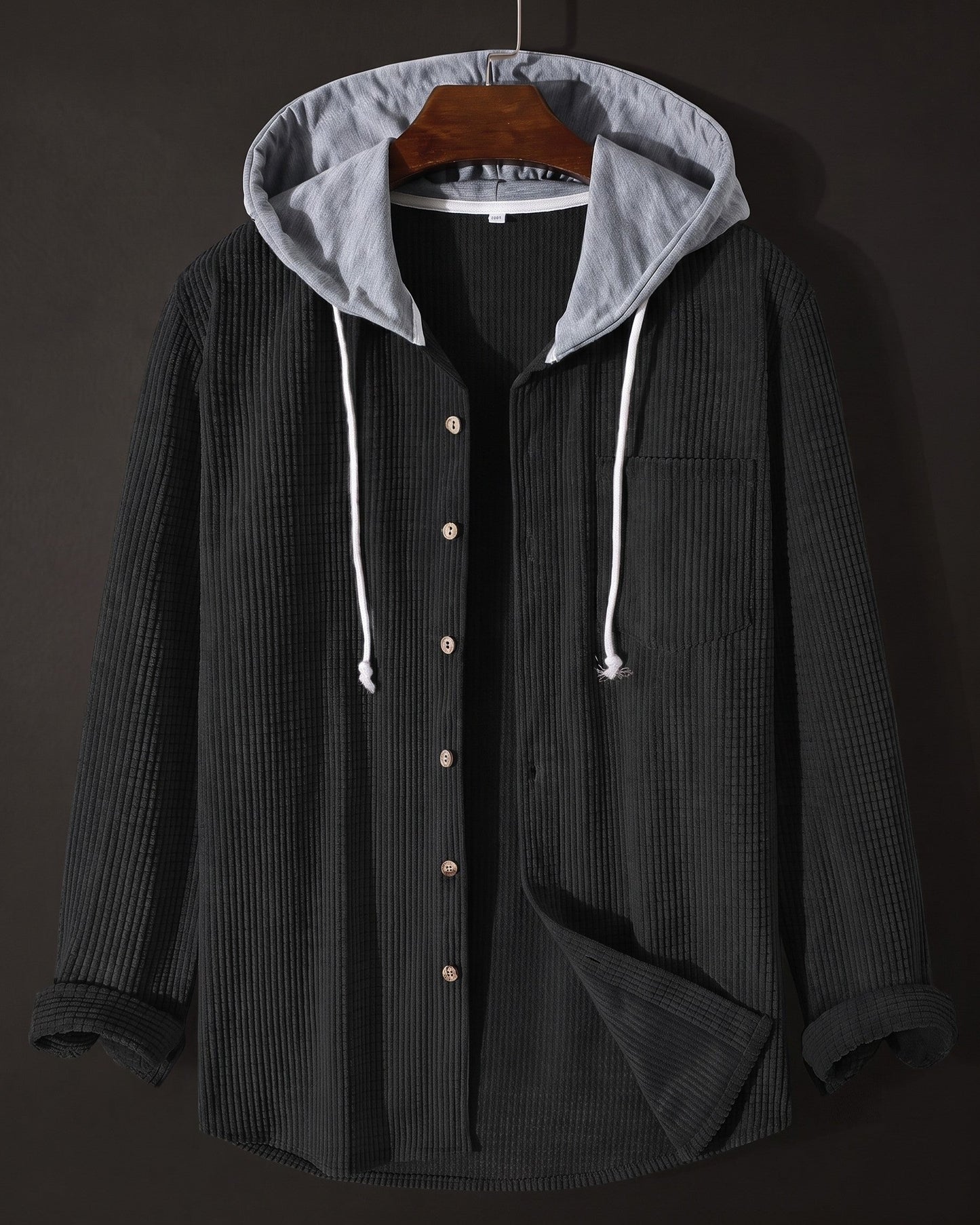 Mario Waffle-Knit Hooded Shirt Jacket