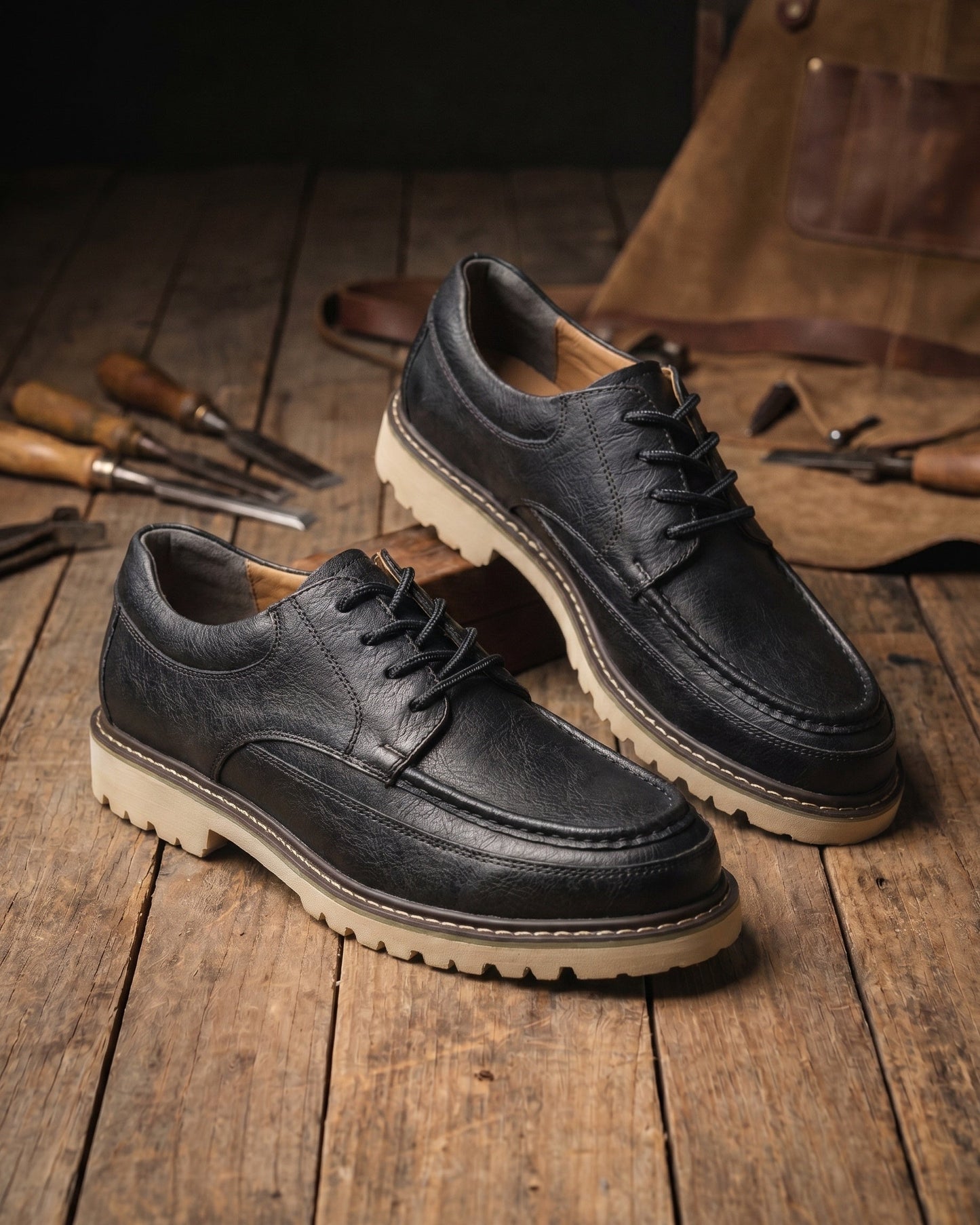 Leonel Leather Moc-Toe Oxford